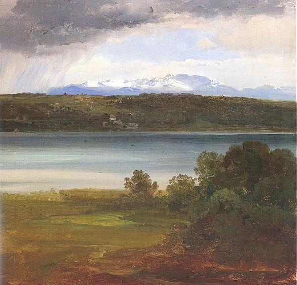 Christian Ernst Bernhard Morgenstern View across Lake Starnberg to the Benedikte oil painting image